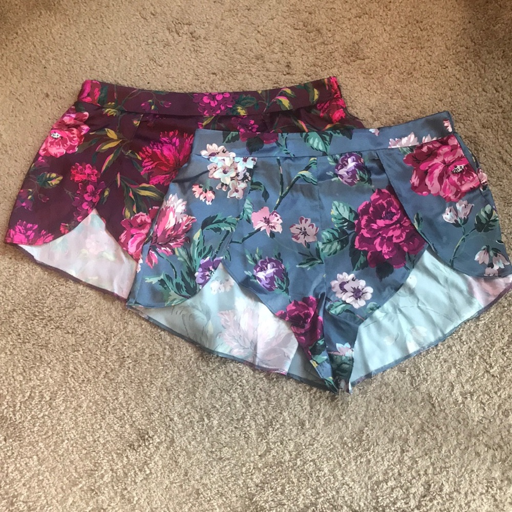 Floral Satin PJ Shorts